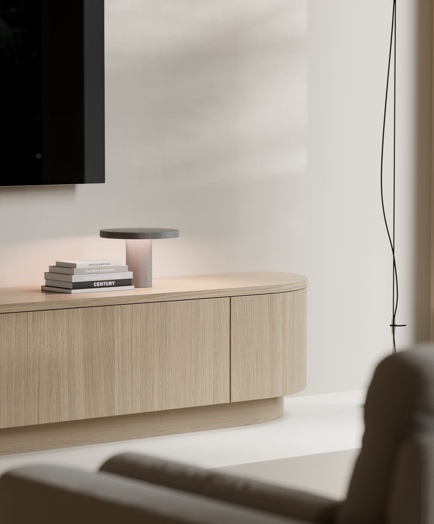Rounded Tv cabinet BETA with IR – solid oak - Image 5